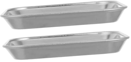 ROMISBABA 2piezas Plato De Cena Engrosado Bandeja Pequeña Para Hornear De Acero Inoxidable Bandejas De Acero Inoxidable Para Alimentos Para Servir Aperitivos Galletas Postres Ensaladas