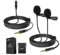 Neewer Microfoni Lavalier doppi cablati da 2 m con cavo di prolunga da 4 m, mini clip on a condensatore omnidirezionale microfono lav da 3,5 mm TRS per fotocamera DSLR mirrorless videocamera