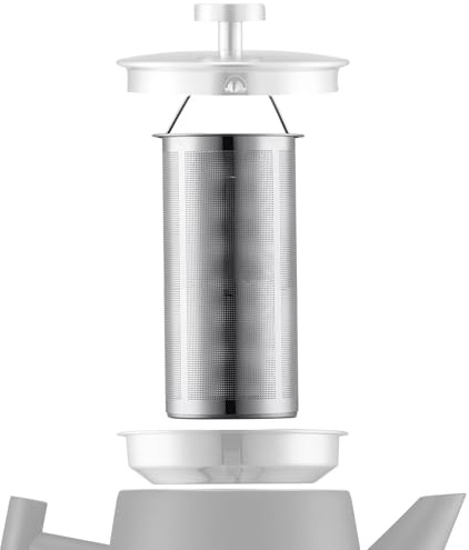 SILBERTHAL Edelstahl Teesieb - Teefilter für losen Tee - Kompatibel mit der SILBERTHAl Teekanne Edelstahl in Schwarz & Silber - Tea Strainer
