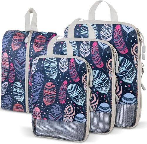 Kompression Koffer Organizer für Rucksack, Compression Packing Cubes Packwürfel Kofferorganizer, Travel Essentials Kofferorganizer Packtaschen Kleidertaschen für Koffer