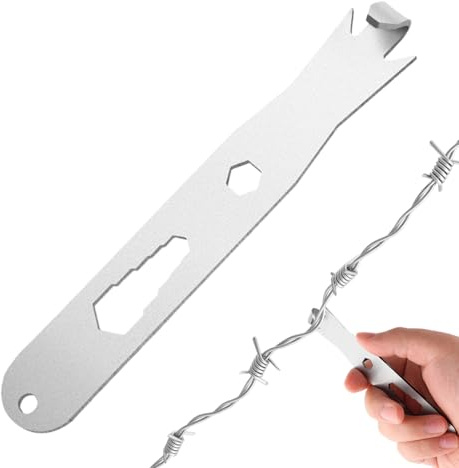 Strumento per attorcigliare il filo della recinzione - Fissatore tenditore del cavo, clip multifunzionali per pali a T, twister per filo, attrezzatura per l'edilizia e la silvicoltura, strumento per l