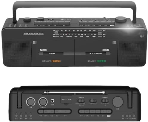 Registratore di cassette con radio AM/FM e supporto MP3/USB per la riproduzione e la registrazione di musica