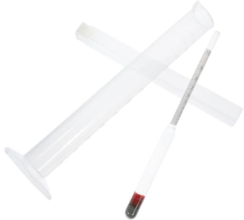 CHICAMPERA Triple Scale Brewing Hydrometer Kit with 100ml Test Cylinder, Measures Specific Gravity and Alcohol Density, Designed for Winemakers in Home Brew and Fermentation