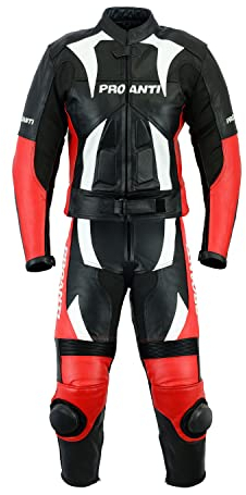 PROANTI Lederkombi Motorrad Leder Kombi Motorradkombi 2 Teiler