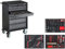 Carro de taller ViGOR Serie M con surtido de 256 piezas V2379N, 7 cajones, alfombrilla de espuma, capacidad de carga 400 kg, con alicates, destornilladores, con cerradura, 681 x 460 x 1016 mm