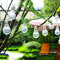 Dapo® Solar-Lichterkette Glühbirne 10 flammig Retrostyle Außen-Garten-Terrassen-Balkon-Dekoleuchte (Lichterkette 10 flammig)