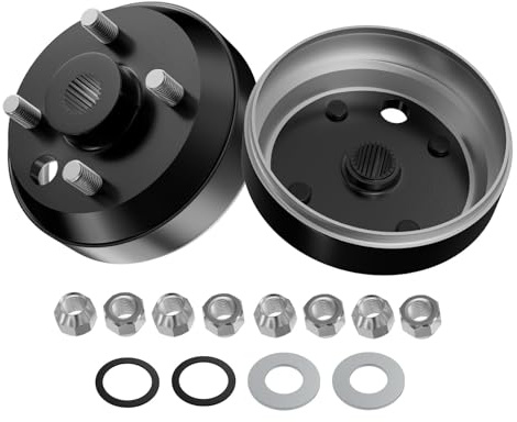CLUBRALLY Golf Cart Large Hole Fine Splined Brake Drum Kit, Fits 1991-Up Gas EZGO and 1996-Up Columbia, OEM#21807-G1, 41843-94 (2 PCS)