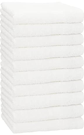 Betz 10 Stück Premium Handtücher hochwertiges Handtuch saugstark 100% Baumwolle Größe 50x100 cm Farbe weiß