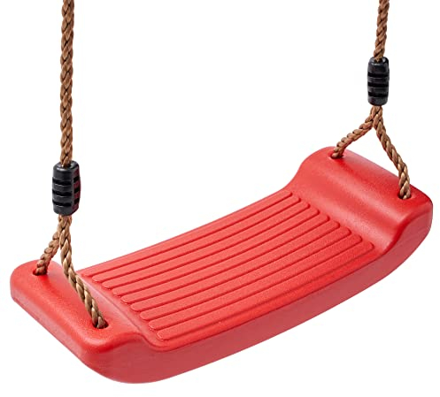 TRIBECCO Schaukel, Spielplatz, Sitz Anti-Rutsch, Kunststoff-Schaukel, Schaukelbrett (Rot)
