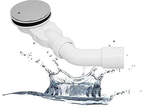 Duschwannen Siphon, Extraflache Ablaufgarnitur Set Geruchsstop und Haarsieb Chrom Abdeckung Dusche, Ablaufgarnitur für Duschwannen ø 90mm mit Geruchsverschluss Geruchsstop Ablaufbogen DN 40/50 mm