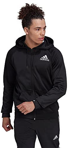 adidas M GG Bos FZ-Felpa con Cappuccio Giacca, Nero, L Uomo