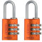 ABUS Zahlenschloss 145/20 Orange - Kofferschloss, Spindschloss u. v. m. - Aluminium-Vorhängeschloss - individuell einstellbarer Zahlencode - ABUS-Sicherheitslevel 3 (Packung mit 2)