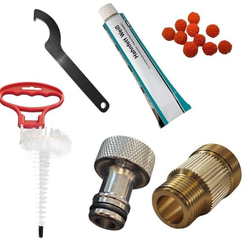 GASTROBEDARF WESTERBARKEY Reinigungsset für Bierleitungen mit 15 Teilen 28mm Adapter Schwammkugeln für 7mm Leitungen Fett Schlüssel