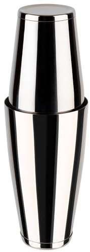 Buddy´s Bar - Boston Tin in Shaker/Boston Shaker, tazza da 700 ml + tazza da 400 ml, per alimenti, lavabile in lavastoviglie, elegante shaker da cocktail con confezione regalo, bicchiere in acciaio