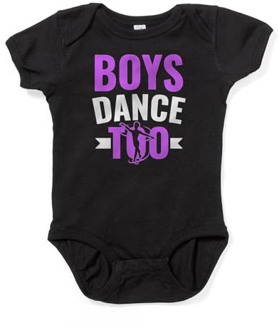 CafePress Ballet Dancer Boys Dance Too Ballet Body Suit Cute Baby Bodysuit Romper Dark Black