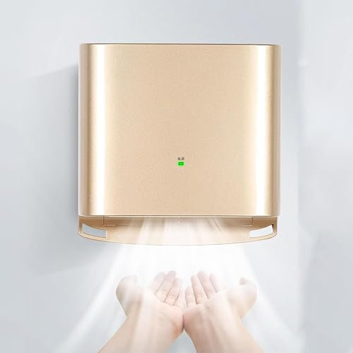 BESTXH Hand Dryer for Toilets, Automatic Induction Hand Dryer, Energy Saving Electric Hand Dryer, Touch-Free Wall-Mounted Hand Dryer, for Household, Kitchen, Bathroom,Gold