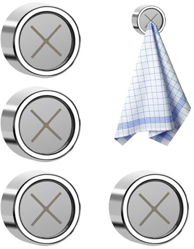 KHYYQUA Juego de 4 ganchos adhesivos para toallas, ABS redondo, para cocina y baño