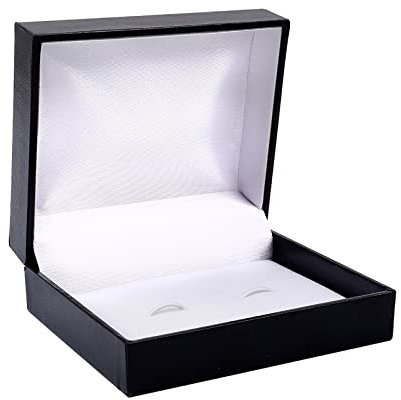 Windmilne Manschettenknopf-Box, PU-Leder-Verpackungsbox, Manschettenknopf-Box für Hochzeitsgeschäfte (Noir 8 x 7 x 3 cm)