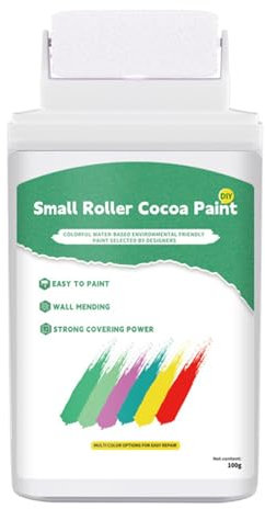 Xvilmaun Pintura blanca para retoques, pintura de látex de 100 g, pasta de reparación de paredes, kit de pintura para techo, pintura para retoques de pared con pincel de rodillo para eliminar