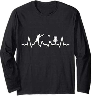 Disc-Golf-Joueur Disc-Golfing Game Cardiogram Disc-Golf Manche Longue