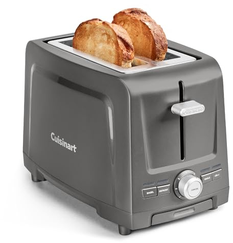 Cuisinart Tostapane Core 2 fette | Fessure extra lunghe per pane artigianale | Funzione bagel | High-Lift Quickview™ | Scongelamento | Vassoio briciole | Grigio pietra