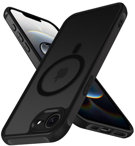 ivoler Matt Svart Magnetiskt Skal för iPhone 17e / iPhone 16e, [Militärstandard Fallskydd] Stötsäkert Reptåligt Skyddsfodral, Tunnt Silikon Mobilskal Case