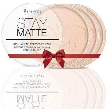RIMMEL LONDON - Stay Matte Pressed Powder - Lightweight, Oil Absorbing, Smooth Non-Powdery Texture, Lasting Up To 5hrs - For All Skin Types - Dermatologically Tested - Pink Blossom - 3 pack bundle