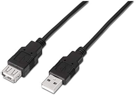 aisens A101 – 0015 – USB 2.0 Verlängerung Kabel (1 m, geeignet für Spiele-Konsole/Digitalkameras/Webcam/Drucker/Maus) schwarz