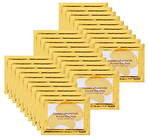 NIYET 30 Pairs Under Eye Collagen Patches, Gold Moisturizing Under Eye Mask, Under Eye Gel Pads for dark circles and puffiness