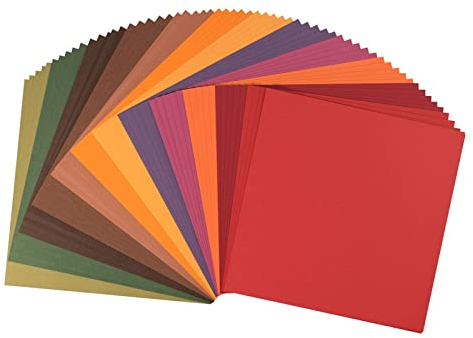 Vaessen Creative Florence Cardstock Papier, Farbenmix Herbst, 216 Gramm/m², Quadratisch, 30,5 x 30,5 cm, 60 Stück, Glatt, für Scrapbooking, Kartenherstellung, Stanzen und andere Papierbasteleien