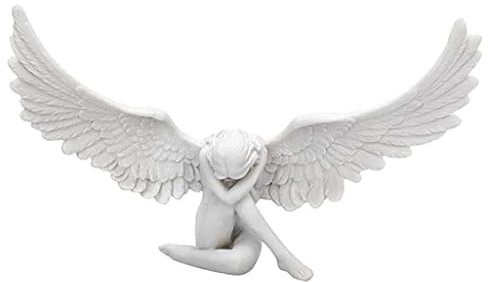 Nobranded Vintage Resin Angel Sculpture Wing Figures 3D Embrace Statue Home Desktop Ornaments Artwork Figure Indoor or Outdoor Garden Decoration