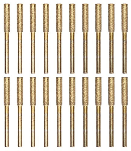 20 Pièces Gabarit Affutage Chaine de Tronconneuse, Diamant Affuteur Affuteuse de Chaine Tronçonneuse,Pour Rotatif affûteuse de affûteur oregon (4mm-Or)