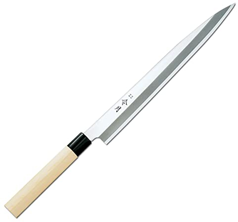 Coltello Giapponese Yanagiba Reigetsu Sashimi Sushi Coltelli Giapponesi per Cucinare il Pesce in Acciaio Inox Molibdeno Vanadio (30 cm)