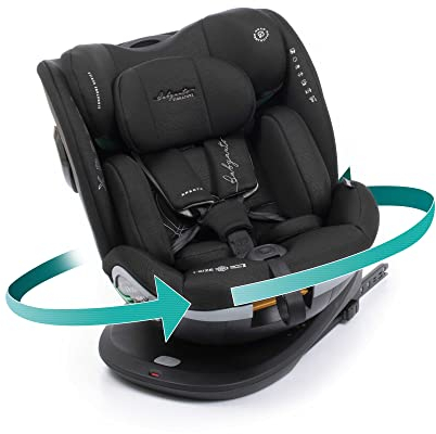 BABYAUTO - Silla de Coche Babyauto Xperta i-Size – Silla de auto desde 40 a 150 cm - Desde los 0 a los 12 años - Giratoria - Reclinable - ISOFIX – Toptether - Protección Lateral – Color: Black Line