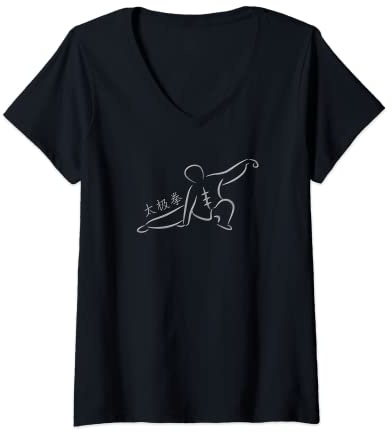 Femme T-shirt Tai Chi T-Shirt avec Col en V