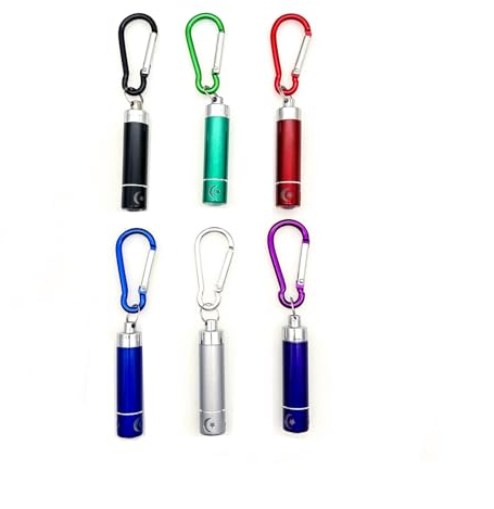 JZK 6 x bunte Mini-LED-Schlüsselanhänger-Taschenlampe, kleine Schlüsselanhänger-Taschenlampe, tragbare Taschenlampen für Kinder, Männer und Frauen, für Camping, Wandern, Reisen, Radfahren und