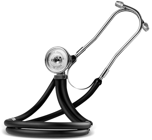 Stéthoscope Rappaport Pulox - Stéthoscope professionnel à double tube 5 en 1 avec double pavillon convertible et accessoires