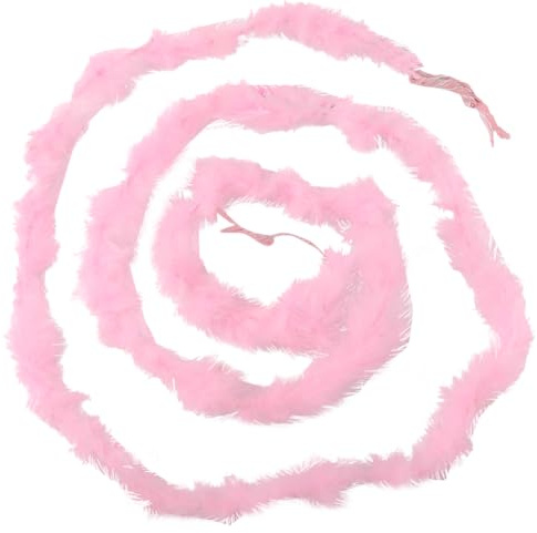 GORGECRAFT 2 m Soffici Boa di Piume di Marabù Tacchino Piume di Tacchino Costume Da Donna Accessorio per Abiti Artigianato Danza Festa di Nozze Decorazione Dell'Albero di Natale Rosa Perla