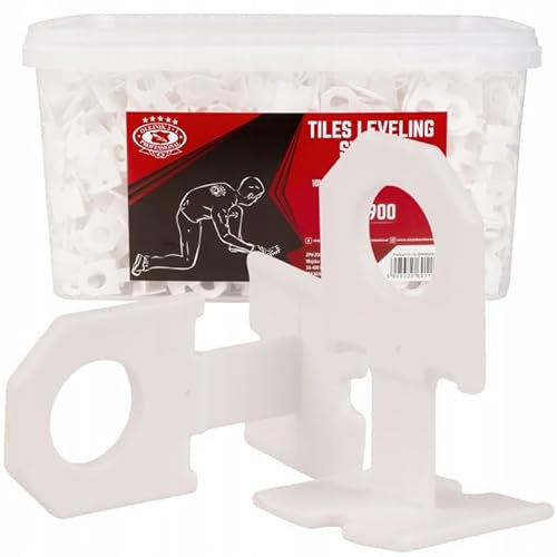 OLEJNIK J L PROFESSIONAL – Nivelliersystem Ersatzclips (1 mm, 1,5 mm, 2 mm, 3 mm) | 50/100/400/900-teiliges Set | Fliesendicke 7-15 mm | Ersatzclips + Fliesenkeile + Zange (1 MM, 900 Ersatzclips)