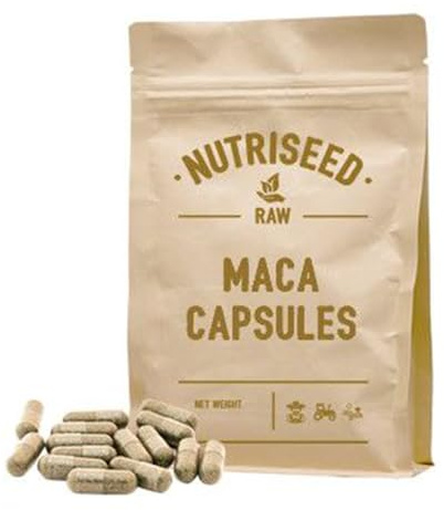 Nutriseed Maca Root Capsules 500mg - 120 Capsules, 100% Maca Powder, Adaptogen, Rich in Fibre & Antioxidants, 20+ Amino Acids, High Vitamins & Minerals, Enhances Energy, Vegan Friendly & Gluten Free