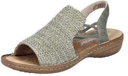 Rieker Damen 60843 Riemchensandalen, Grün, 40 EU