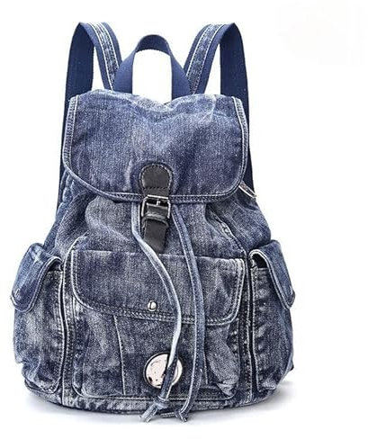 Alice Fan Modischer Denim Rucksack für Damen Tages rucksack große Kapazität Jeans Umhängetasche, Weiblicher Reise Rucksack, Large Capacity Casual Backpack