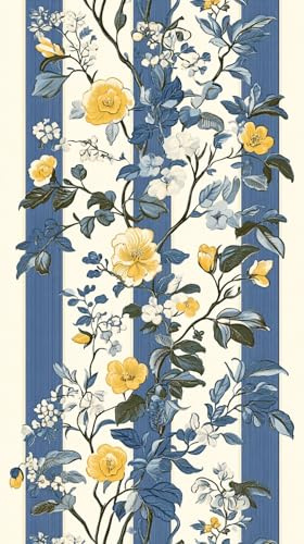 Cerise Blue and Yellow Floral Paper Napkins, 100 pc