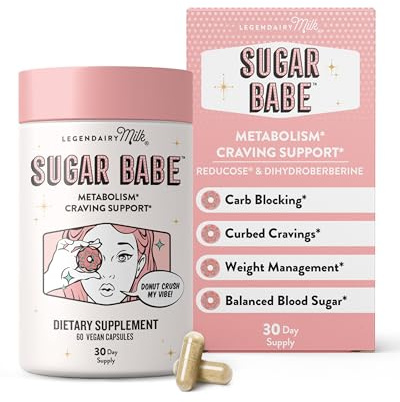 Legendairy Milk Sugar Babe - Combat Cravings & Manage Appetite - Metabolism Support - Carb Management - Dihydroberberine Supplement - 60 Capsules, 1 Month Supply