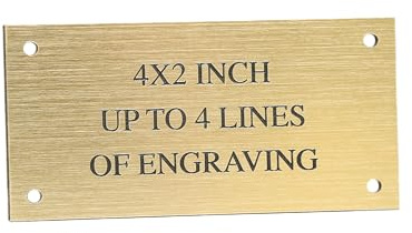 4 x 2 Inch Engraved Bench Plaque, Door Sign, Name Plate, Memorial In Brass Effect or Silver