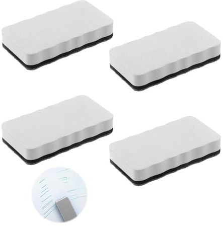 4Stück Whiteboard Schwamm,10.2x5.5x2cm Magnetisch Whiteboard Eraser Filzradiergummi für Klassenzimmer Büro Zuhause Entfernt Zeichnungen Schrift für Flipchart Memoboard Magnettafel Schreibtafel (Grey)