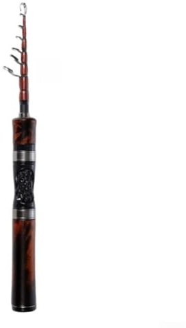 Sawhamale Canna da pesca telescopica UL da 1,5 m/1,8 m, ad azione medio-veloce, in carbonio, con guide, canna da lancio portatile da viaggio per spigola, luccio d'acqua dolce (1,8 m impugnatura dritta