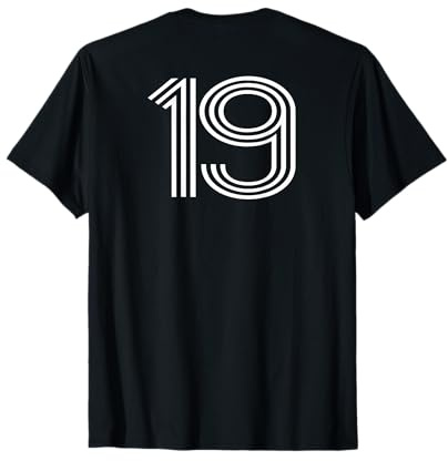 Maillot numéro 19 pour Baseball et Football imprimé dans Le Dos T-Shirt