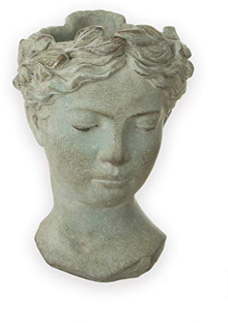 Exner Büste Antik-Look ca. 27x18 cm Pflanzgefäß - Matt-Grau - Für Pflanzen & Blumen - Antik Dekoration - Robuste Keramik - Blumentopf Vintage Deko