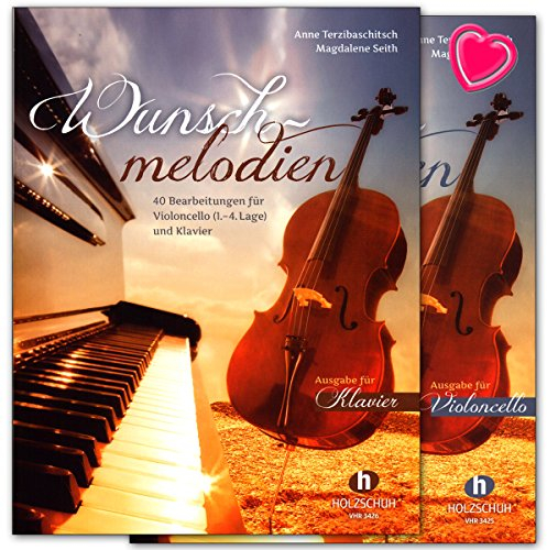 VHR Alfons Holzschuh - Wunschmelodien: Mappe mit Klavier- und Cellostimme/Set mit Notenklammer (div. Formen/Farben) - VHR3427-9783864340185